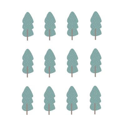 Indische Tiere - Bäume Wandsticker 12St - 5x12cm (Verschiedene Varianten)