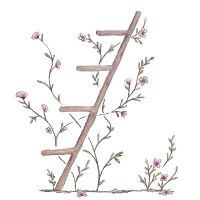 Beer&Miffy - Ladder wall sticker - 60x70cm