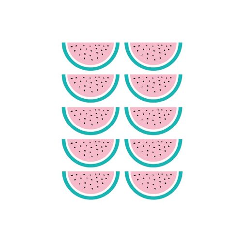 Watermeloen muursticker - 10 stuks - 8x5cm