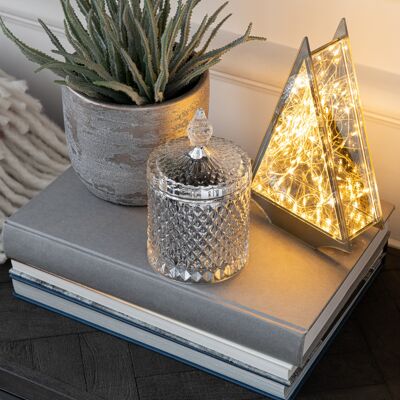 Decoracion led triangulo cristal oro large