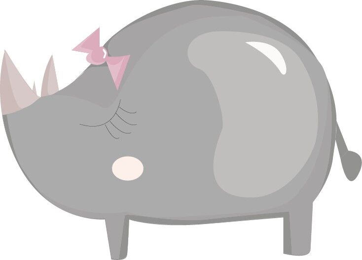 Jungley jungle - Adhesivo de pared de rinoceronte - 25x20cm