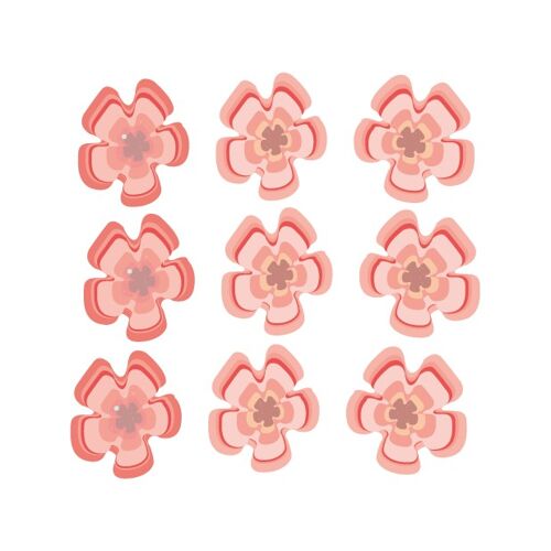 Jungly jungle - Bloemen muurstickers 9st - 5x5cm