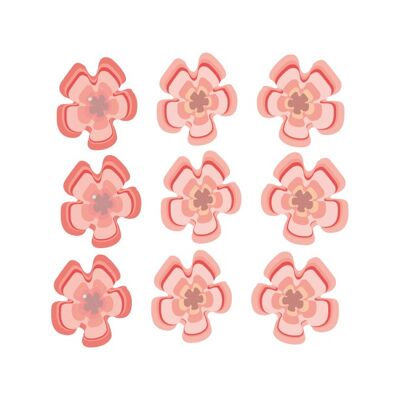 Jungly jungle - Flower wall stickers 9pcs - 5x5cm
