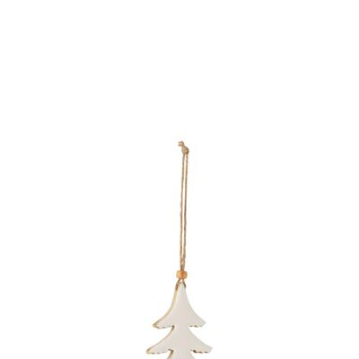 Colgante arbol de navidad fino madera de mango blanco large