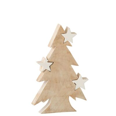 Arbol de navidad estrella madera de mango whitewash/blanco large