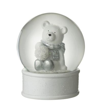 Bola de nieve oso polar resina blanco/plata
