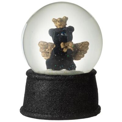 Bola de nieve oso resina negro/oro large