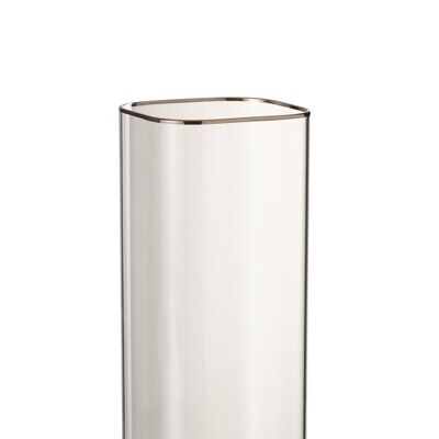 Jarron tula cristal transparente/plata small