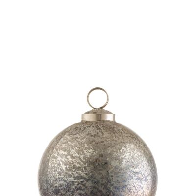 Bola de navidad antigua cristal plata/gris medium