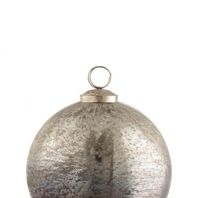 Bola de navidad antigua cristal plata/gris large