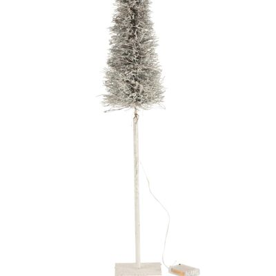 Arbre decoratif led/piles branches white wash medium