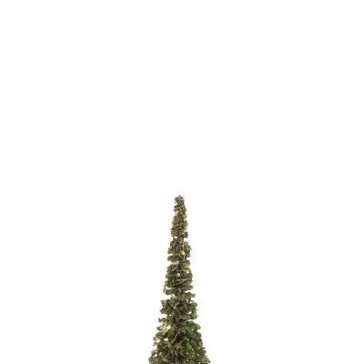 Arbre decoratif paillettes plastique vert/or small