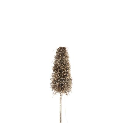 Arbre decoratif led/piles givre branches marron/camel small