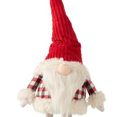 Papa noel de pie inestable peluche rojo/blanco