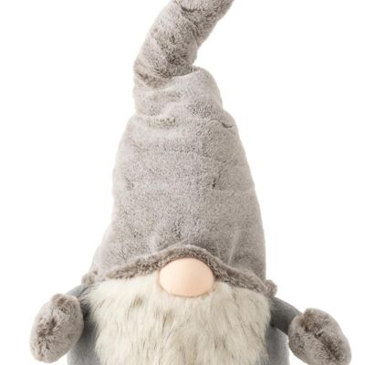 Papa noel de pie peluche gris/blanco large