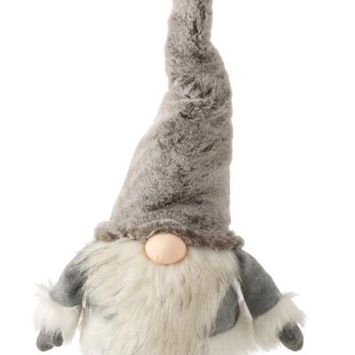 Papa noel de pie inestable peluche gris/blanco