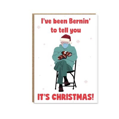 Tarjeta de Navidad divertida de Bernie Meme