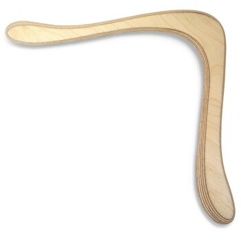 Boomerang ALPHA B naturel - huilé - bois de bouleau - droitier + dans 1