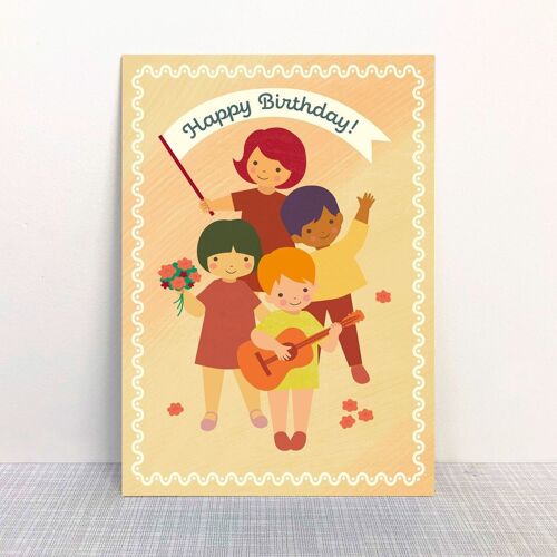 Postkarte "Happy Birthday" Kids