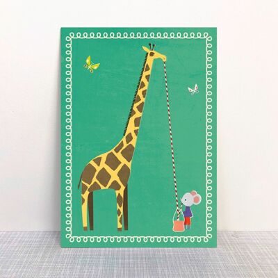 Carte postale amis girafe