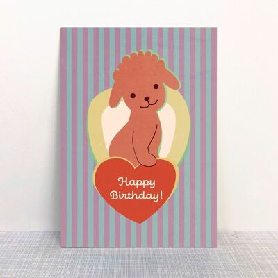 Postkarte Hund Happy Birthday