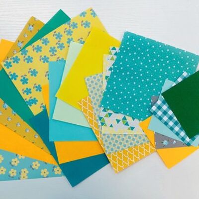 Lucky dip paper pack duo - yellow\/peacock