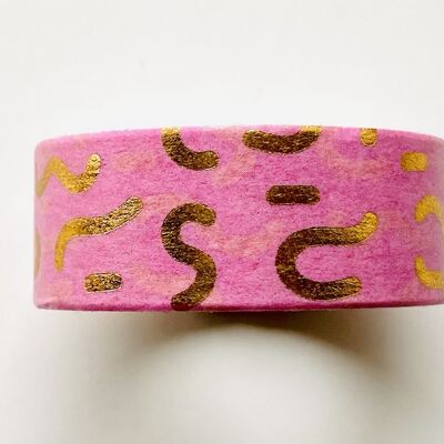 Washi tape "gold pink squiggle"