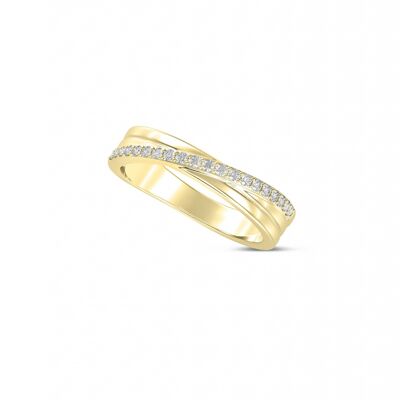 Anillo Isis con pavé de oro vermeil de 14 ct