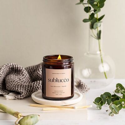 Yuzu Blossoms + Hinoki Wooden Wick Soy Candle – Small 120ml