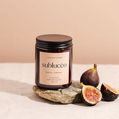 Wild Fig + Galbanum Wooden Wick Soy Candle – Small 120ml