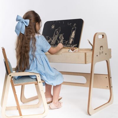 Verstellbares Kindertisch- und Stuhlset Julle