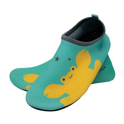 Shoöz - Chaussures de bain en néoprène, avec semelles antidérapantes et protection solaire UPF 50+ - Couleur Aqua crabe, taille 1-2 ans