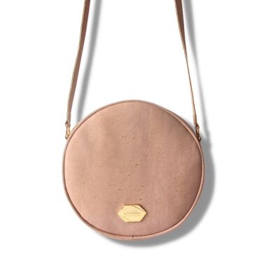 Bolso circular Korktasche - Runde Handtasche aus Kork - Rosa