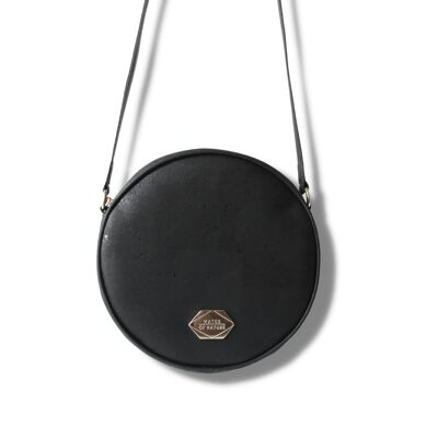 Bolsa circular Korktasche - Runde Handtasche aus Kork - Negro carbón (Schwarz)