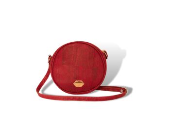 Korktasche Circle Bag - Runde Handtasche aus Kork - Raisin rouge (Rot) 2