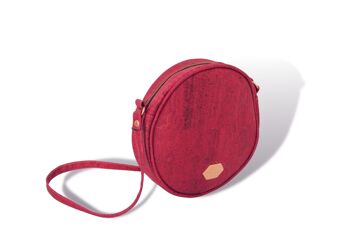 Korktasche Circle Bag - Runde Handtasche aus Kork - Raisin rouge (Rot) 3