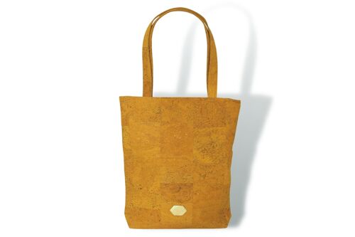 Korktasche Shopper – Große Handtasche aus Kork - Mustard Gelb