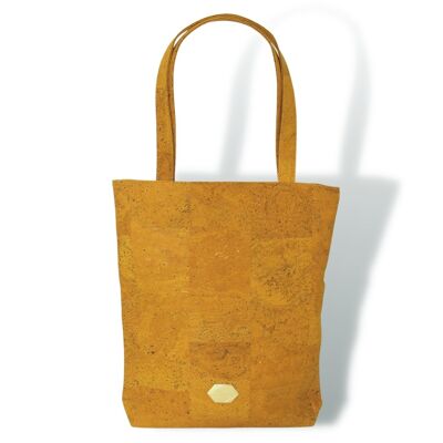 Korktasche Shopper – Grosse Handtasche aus Kork - Mustard Gelb