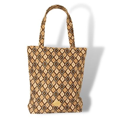 Korktasche Shopper – Grosse Handtasche aus Kork - Geometric