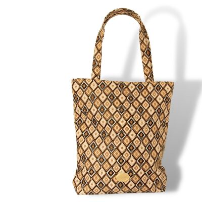 Korktasche Shopper – Große Handtasche aus Kork - Geometrisch