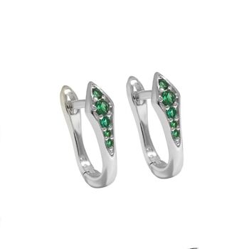 IRENE HOOPS - Argent - Vert 1