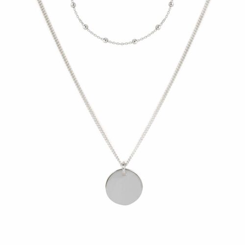HAZEL DOUBLE LAYER NECKLACE - Silver