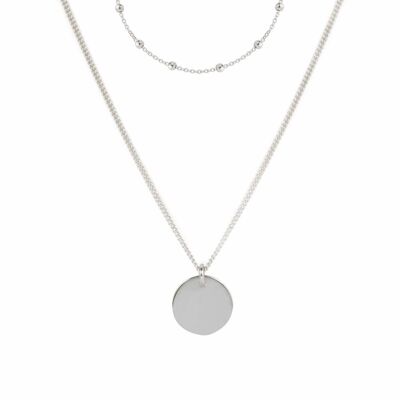 HAZEL DOUBLE LAYER NECKLACE - Silver
