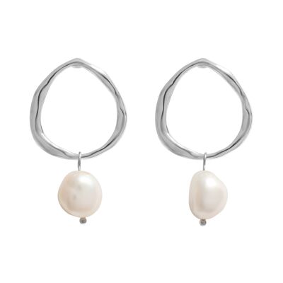 BOUCLES D'OREILLES PERLES FIDJI 2.2CM - Argent