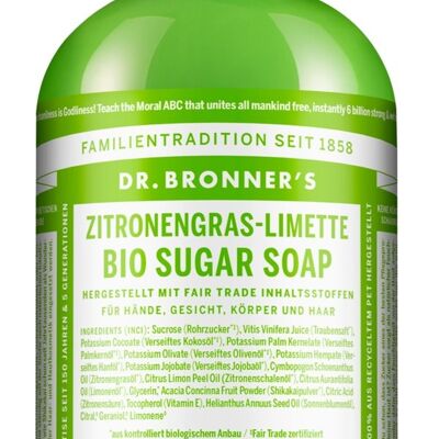 Lemongrass-Lime - ORGANIC SUGAR SOAP - 335 ml