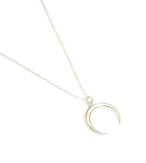 Collier Corne Croissant De Lune En Argent 925