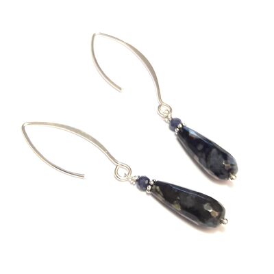Opal And Sapphire Earrings Silver 925