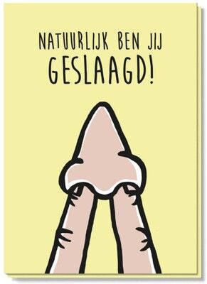 Erfolgreiche Karte | Zwei Finger in der Nase