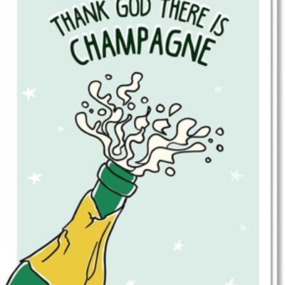 Tarjeta de año nuevo | Champagne (gracias a Dios)