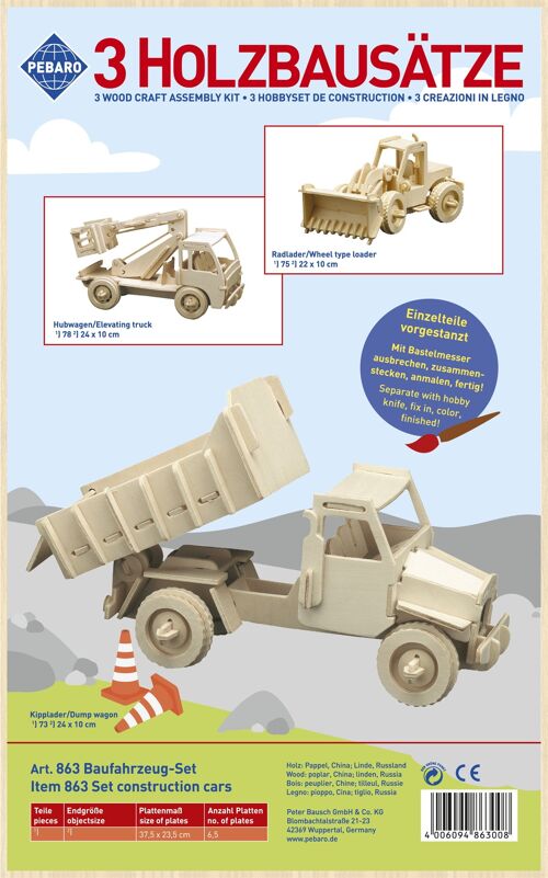Holzbausatz 3D Puzzle Baufahrzeuge-Set 863